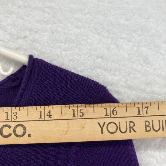 Ann Taylor LOFT Womens Pullover Sweater Size XS Purple Long Sleeve Elastic Waist - Picture 7 of 8